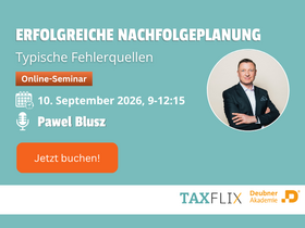 Erfolgreiche Nachfolgeplanung 2026 - Online-Seminar