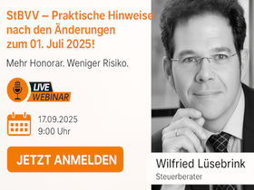 Steuerberatervergütungsverordnung – Praktische Hinweise nach den Änderungen zum 01. Juli 2025! - Online-Seminar