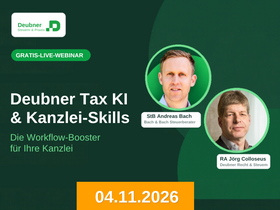 Deubner Tax KI & Kanzlei-Skills: Die Workflow-Booster für Ihre Kanzlei - Onlineseminar
